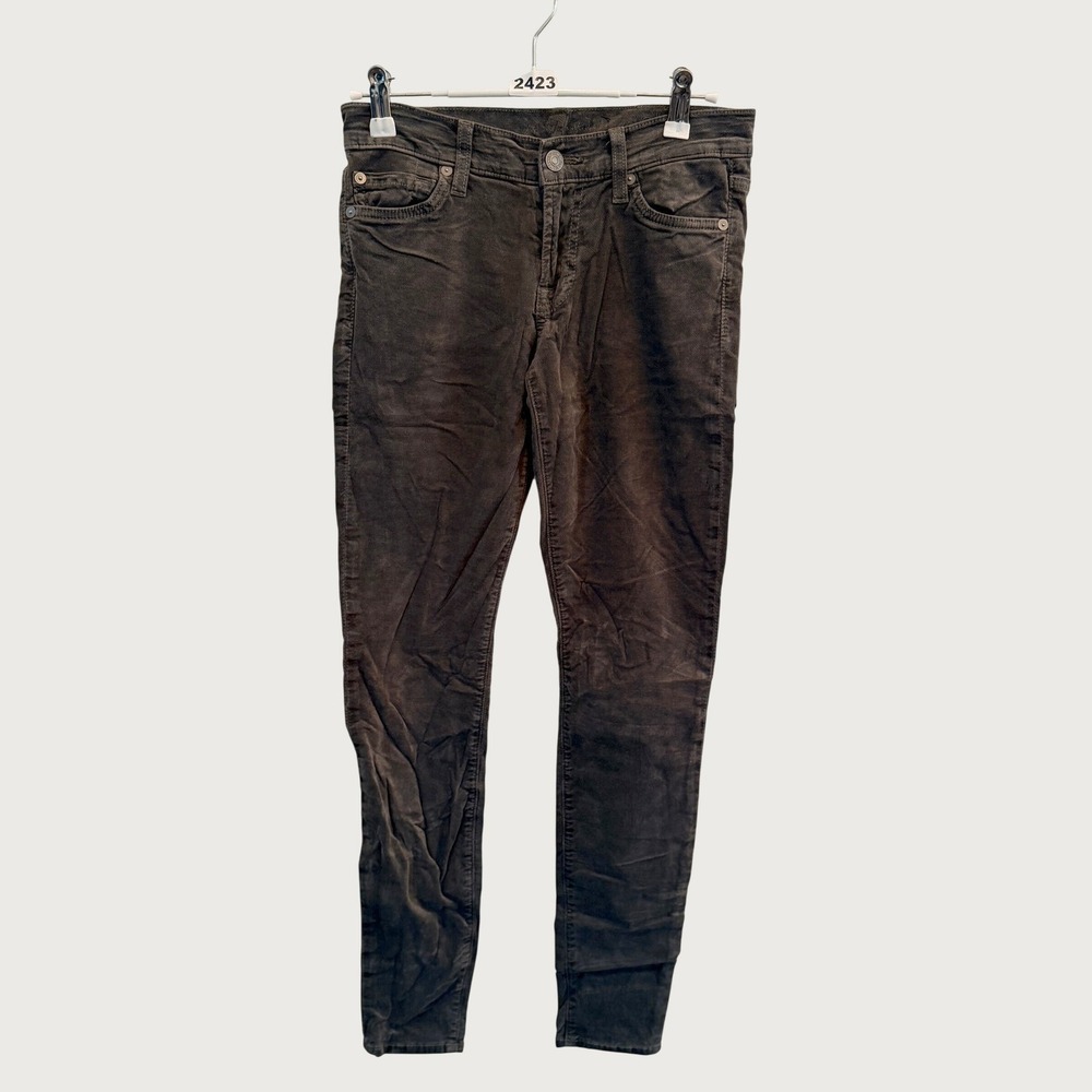 7 For All Mankind The Skinny Pants Womens 25 Brown Corduroy Slim Stretch 27x30